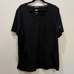 Healing Hands Black V-Neck women’s scrub top